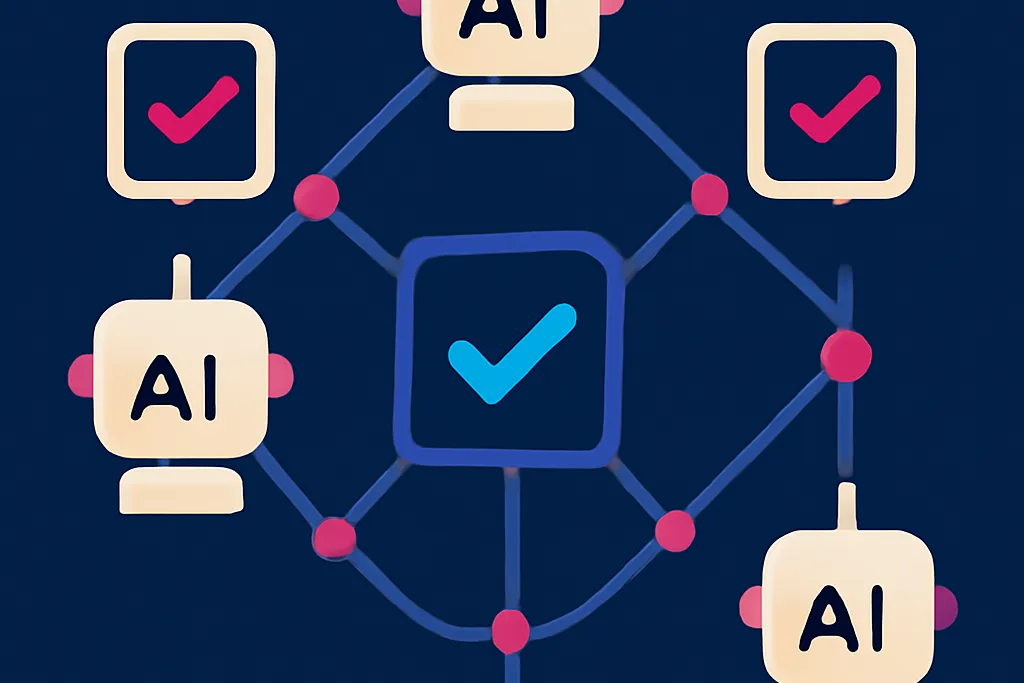 Diagram of a multi-agent AI system voting on shared state