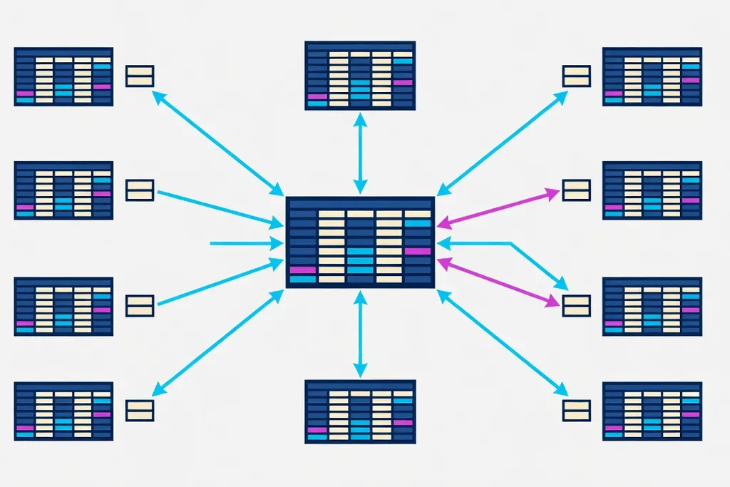 Diagram of hash-based database shard distribution across nodes